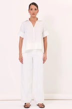 Adorne Alessia Contrast Stitch Lined Linen Pant
