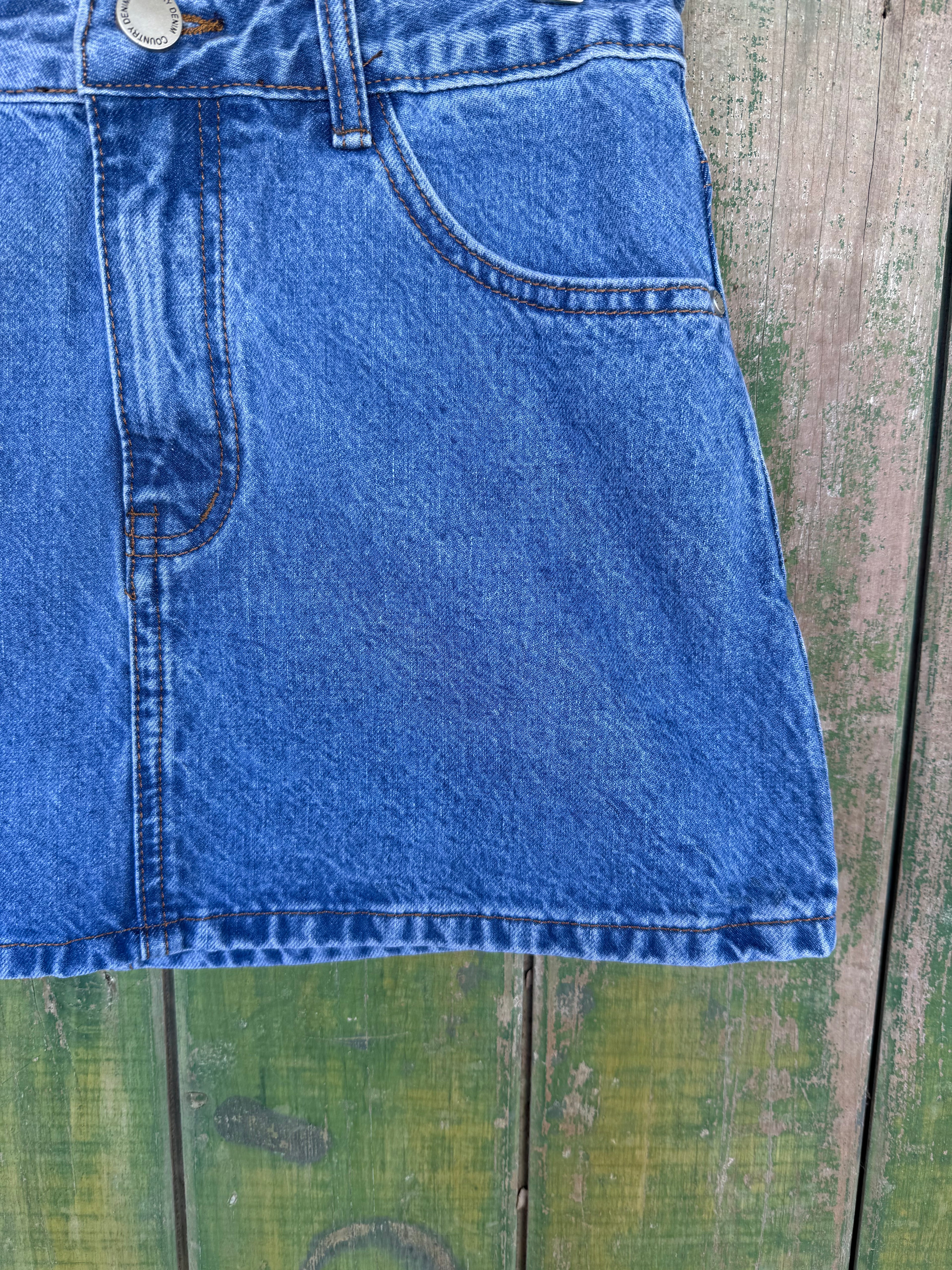 Low Rise Mini Denim Skirt