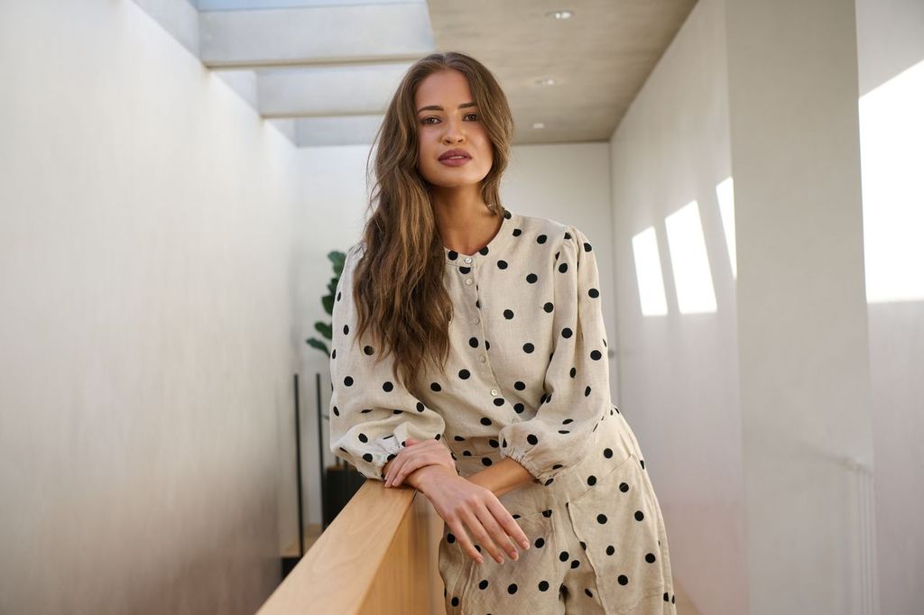 Naturals Polka Dot 3/4 Sleeve Blouse