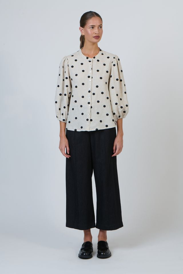 Naturals Polka Dot 3/4 Sleeve Blouse