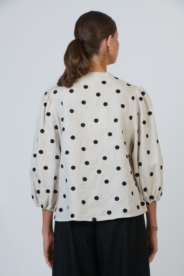 Naturals Polka Dot 3/4 Sleeve Blouse