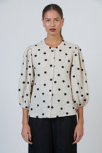 Naturals Polka Dot 3/4 Sleeve Blouse