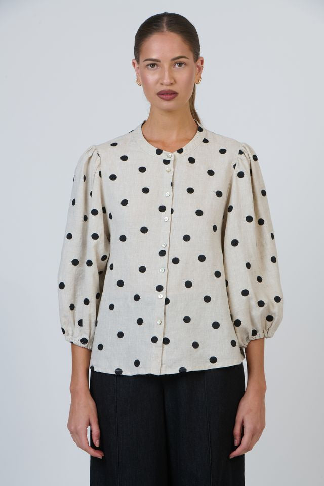 Naturals Polka Dot 3/4 Sleeve Blouse