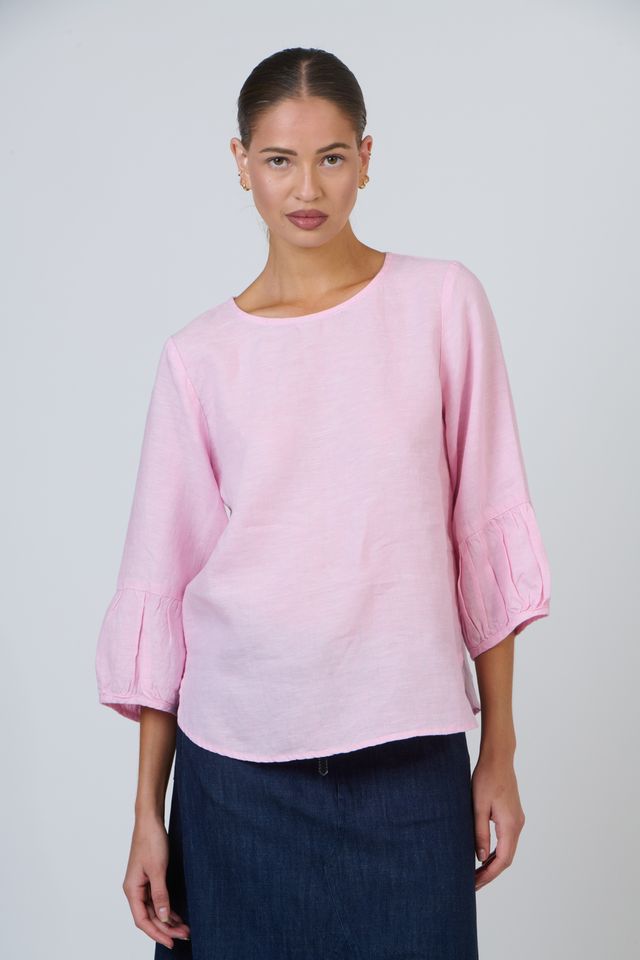 Naturals 3/4 Puff Sleeve Top