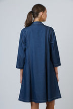 Naturals 3/4 Sleeve Collared A Line Dress