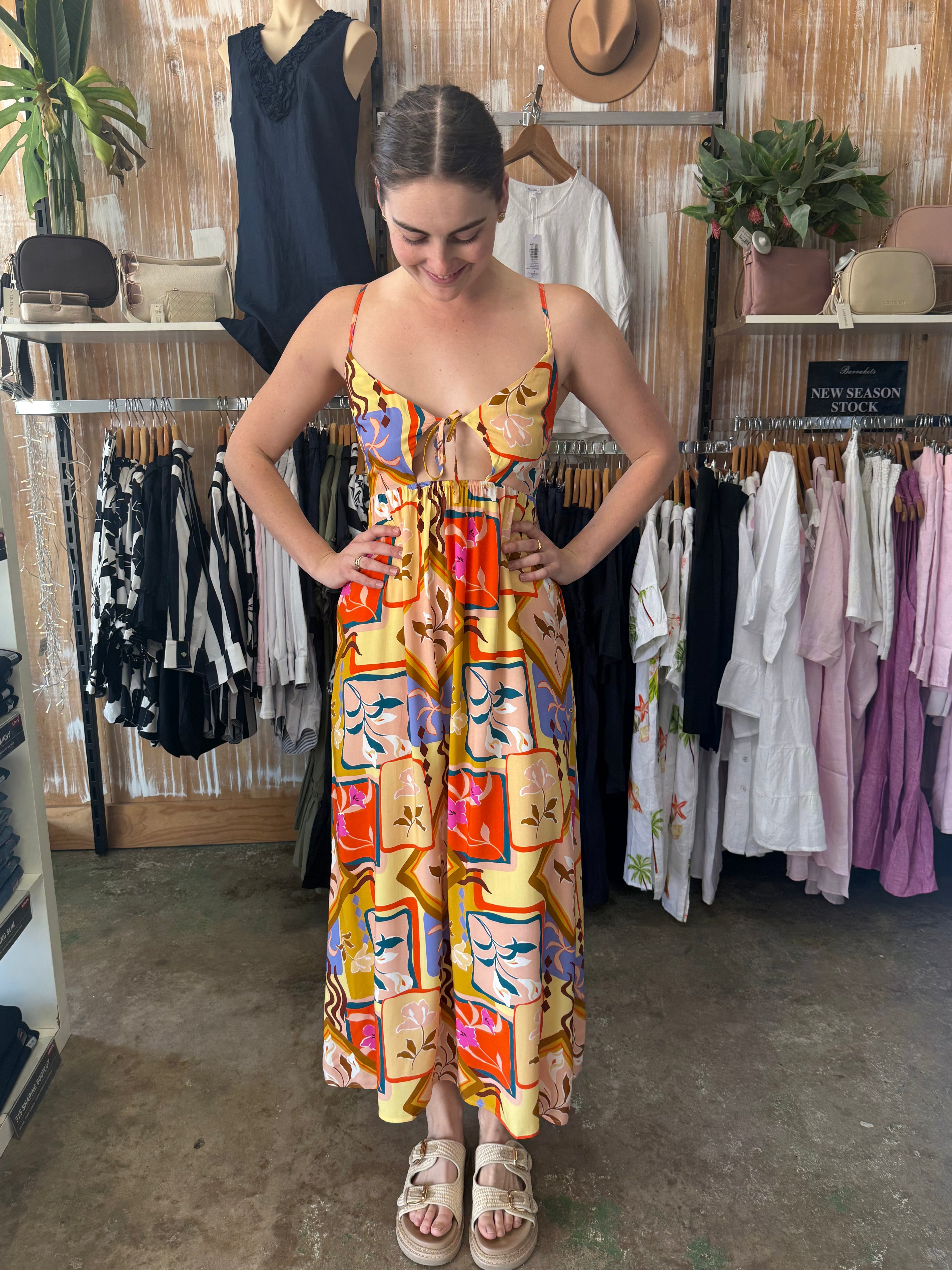 Mink pink rosin midi dress