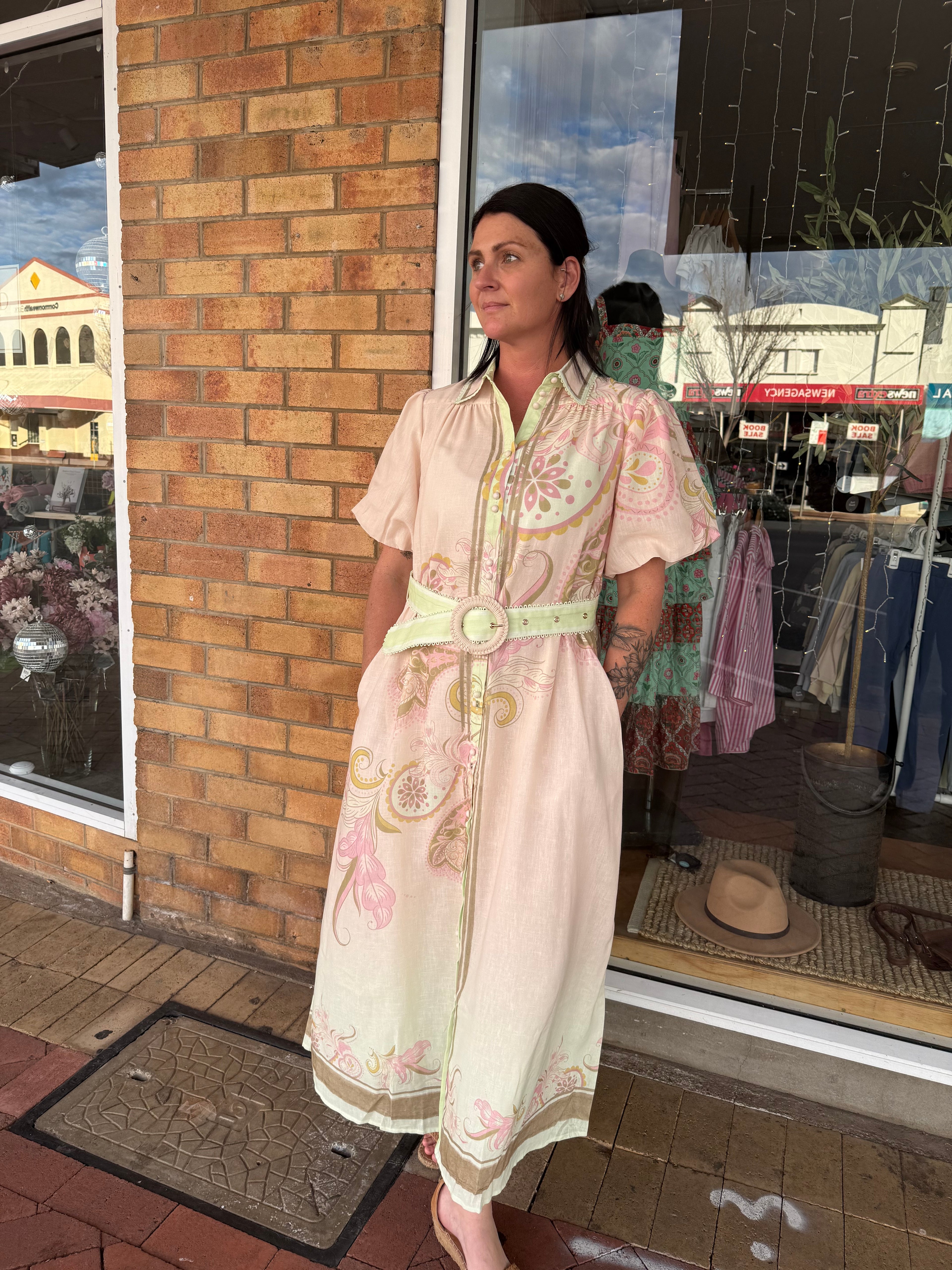 Mia Milani button up maxi dress
