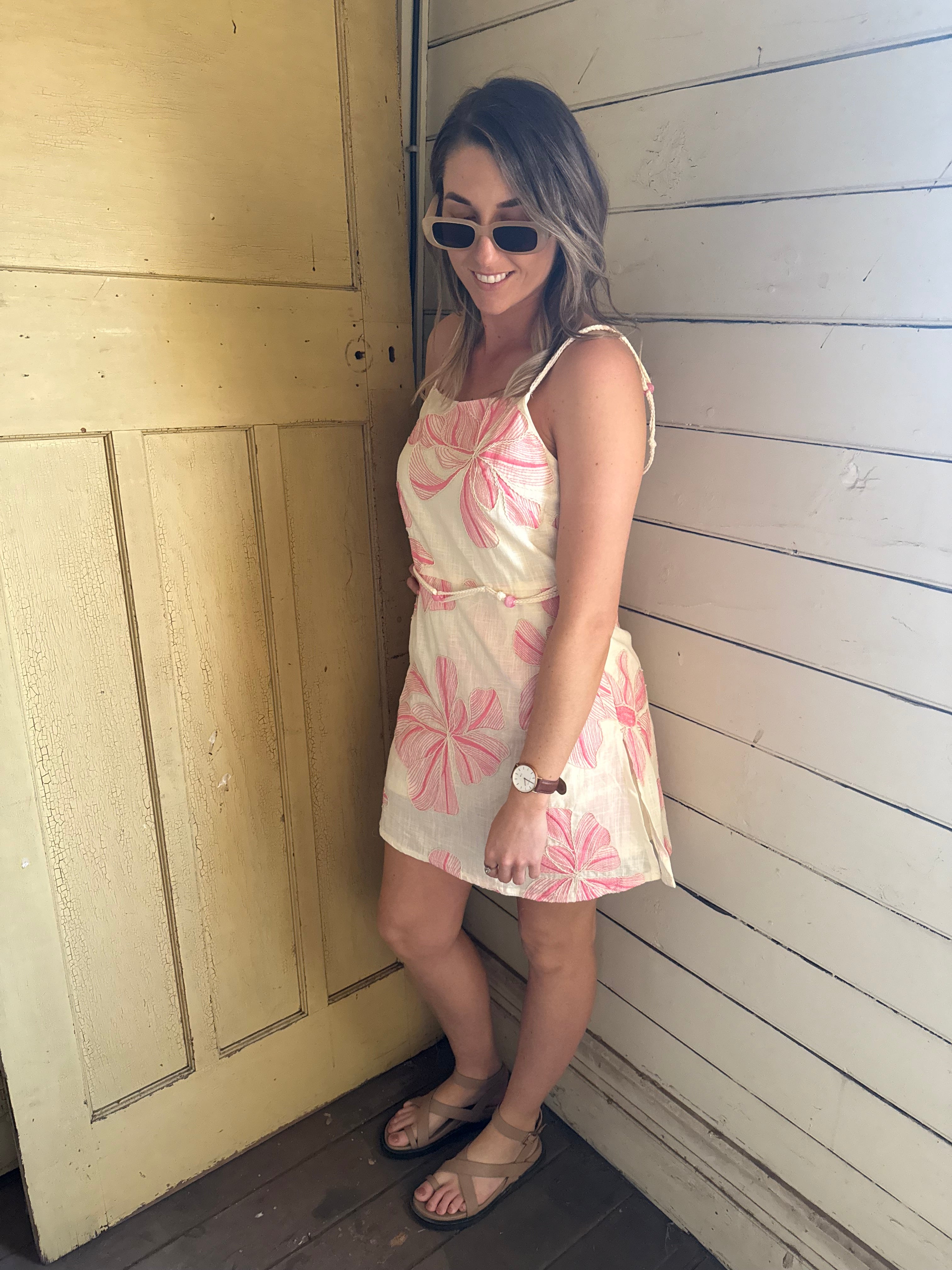 Liora pink floral Woven Playsuit
