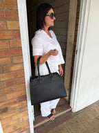 Adorne Solace Contrast Stitch Linen Top