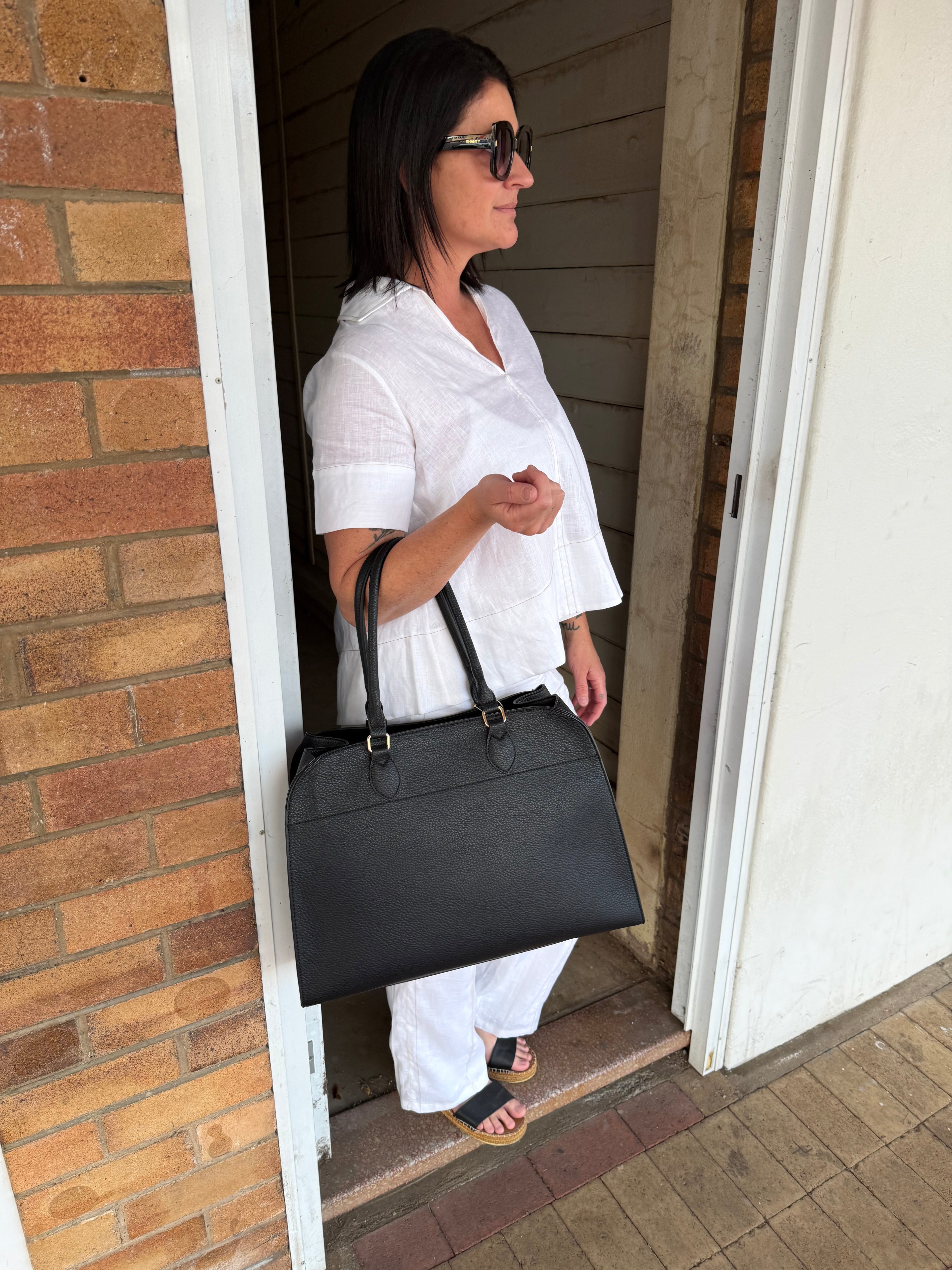 Adorne Solace Contrast Stitch Linen Top