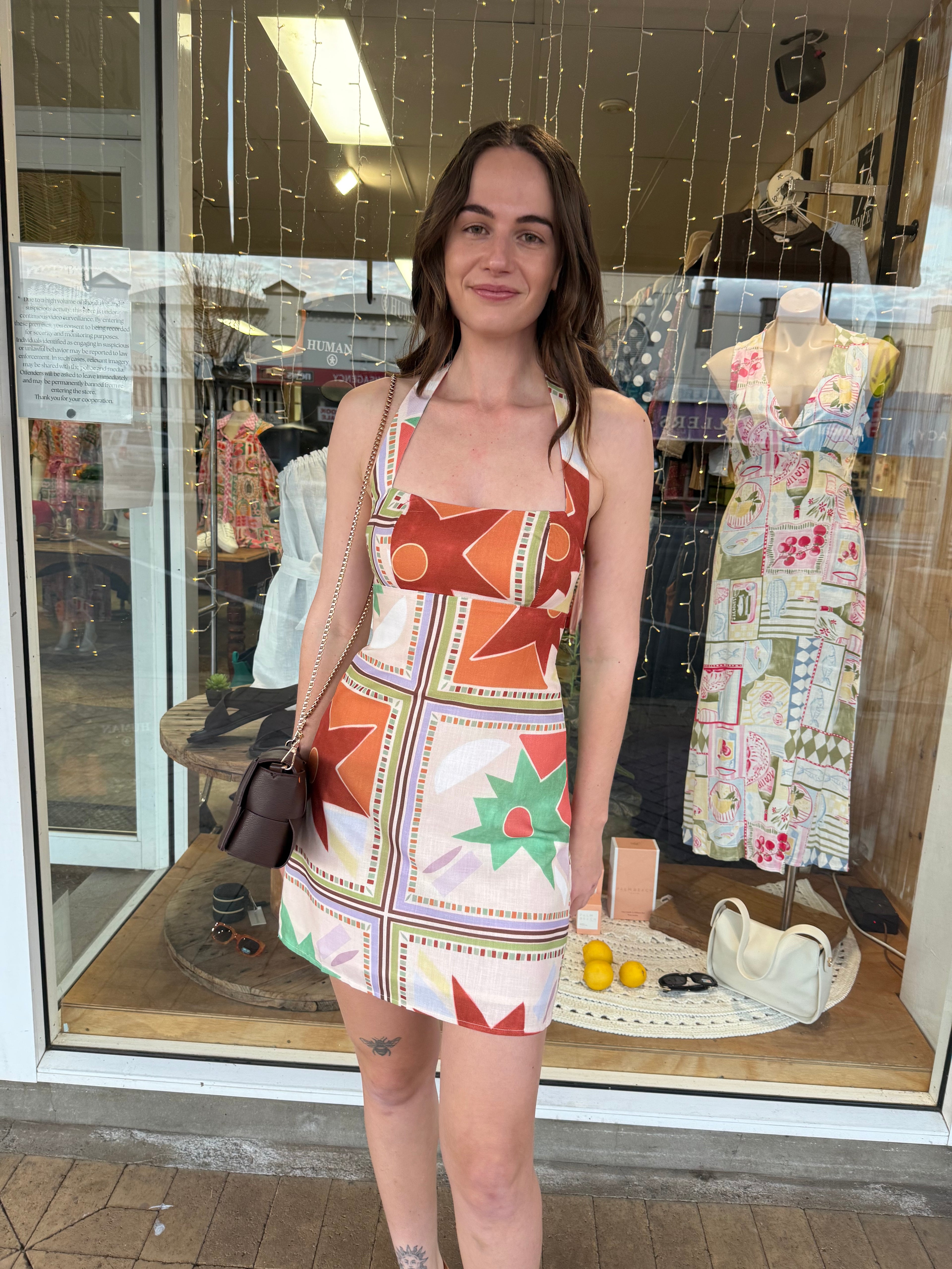 Indikah Halter neck midi dress
