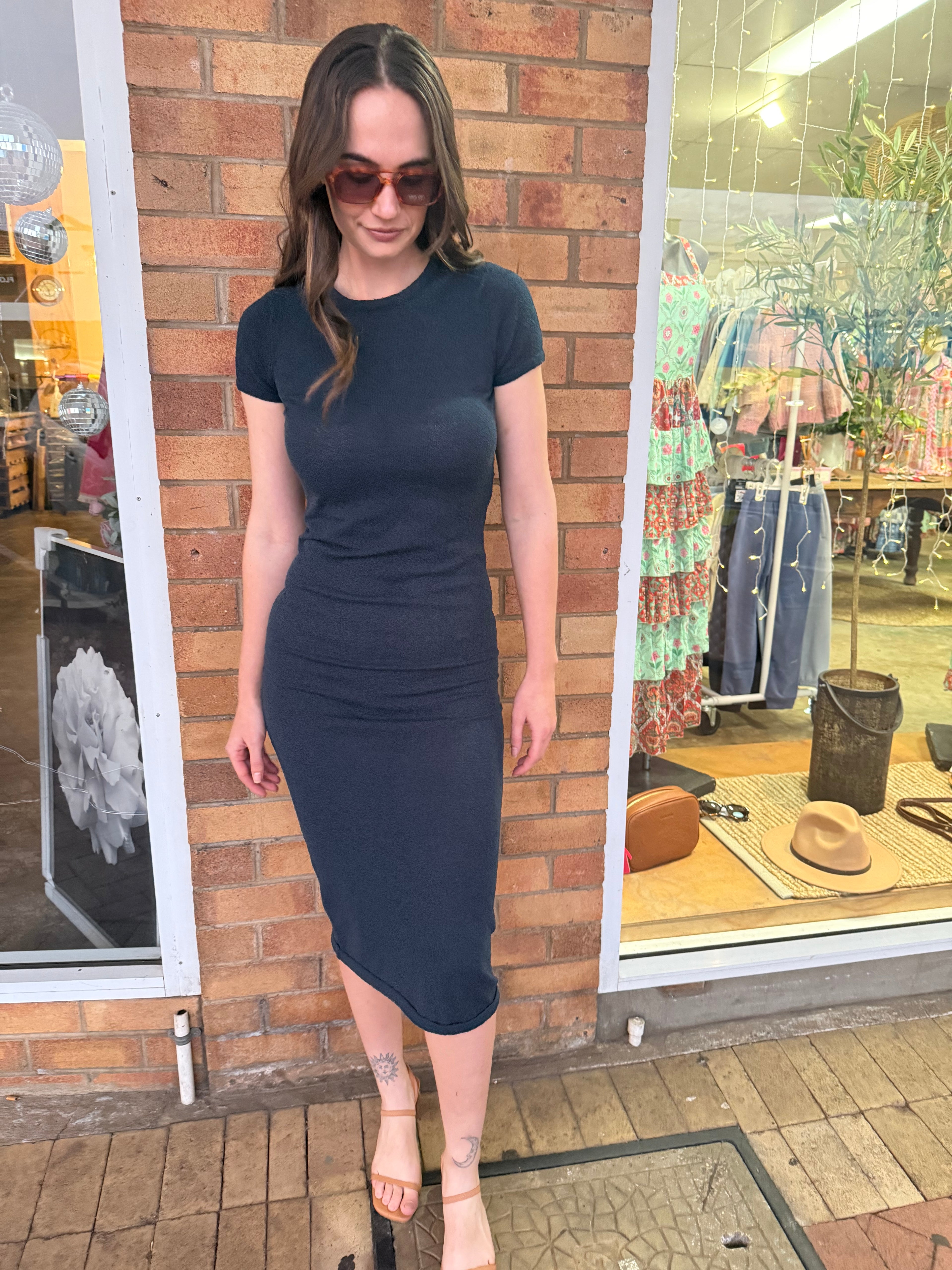 ONLY navy knit Maxi Dress