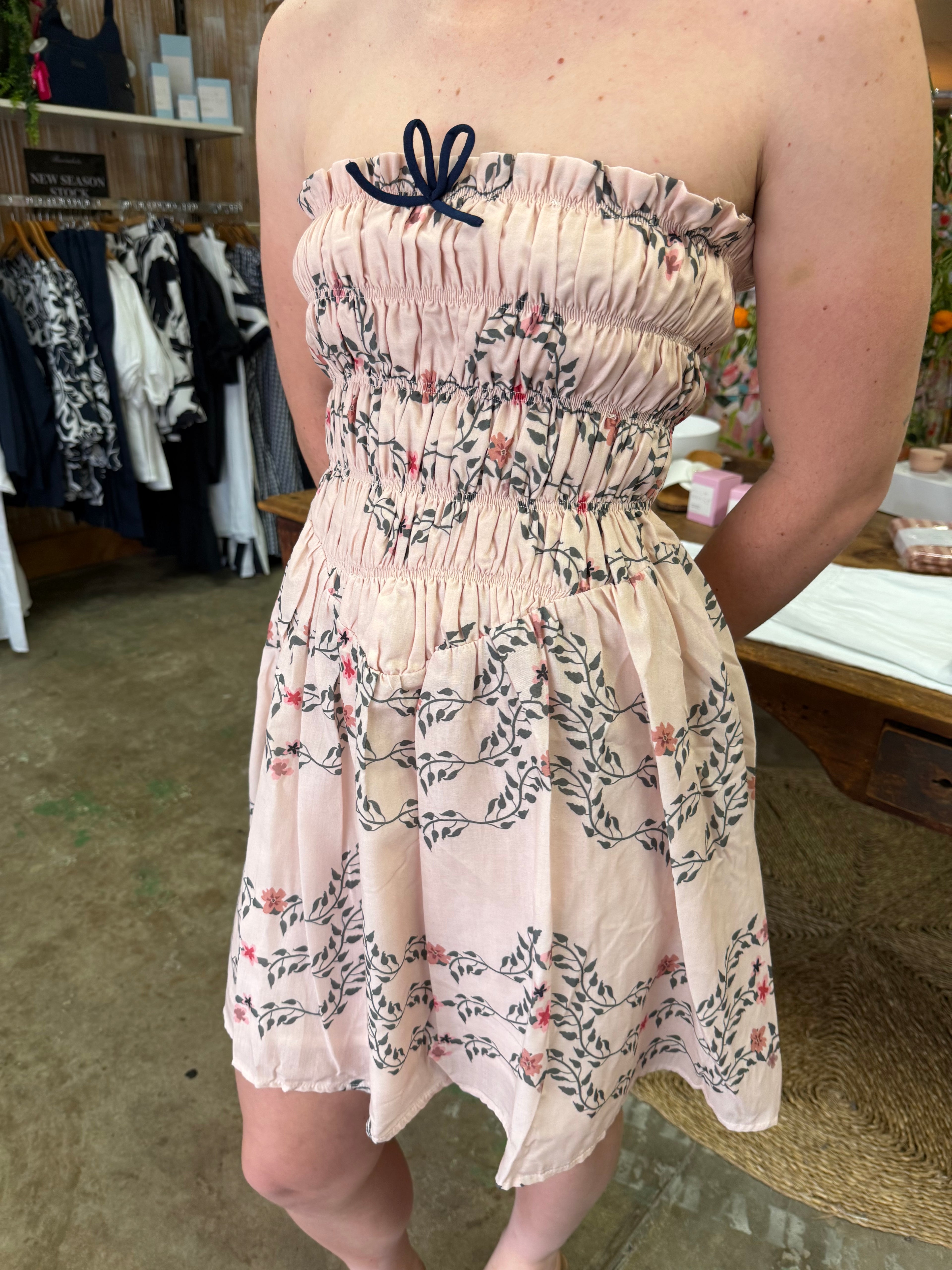 Strapless midi dress
