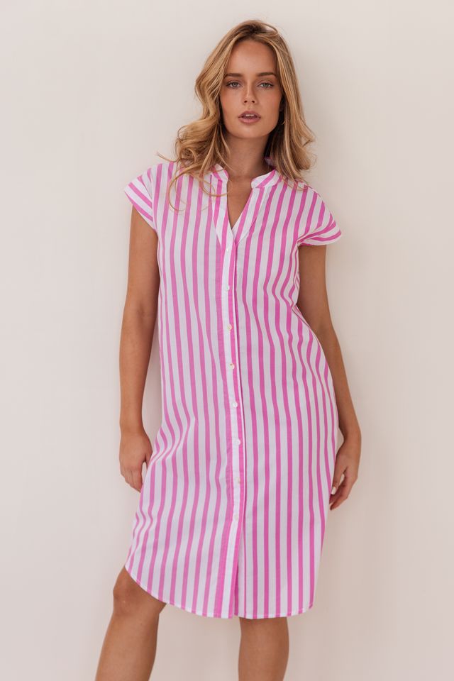 Kaleido Cotton Extd Sleeve Dress