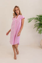 Kaleido Cotton Extd Sleeve Dress