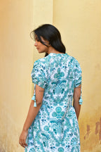 Azure and indigo Leilani Midi Dress