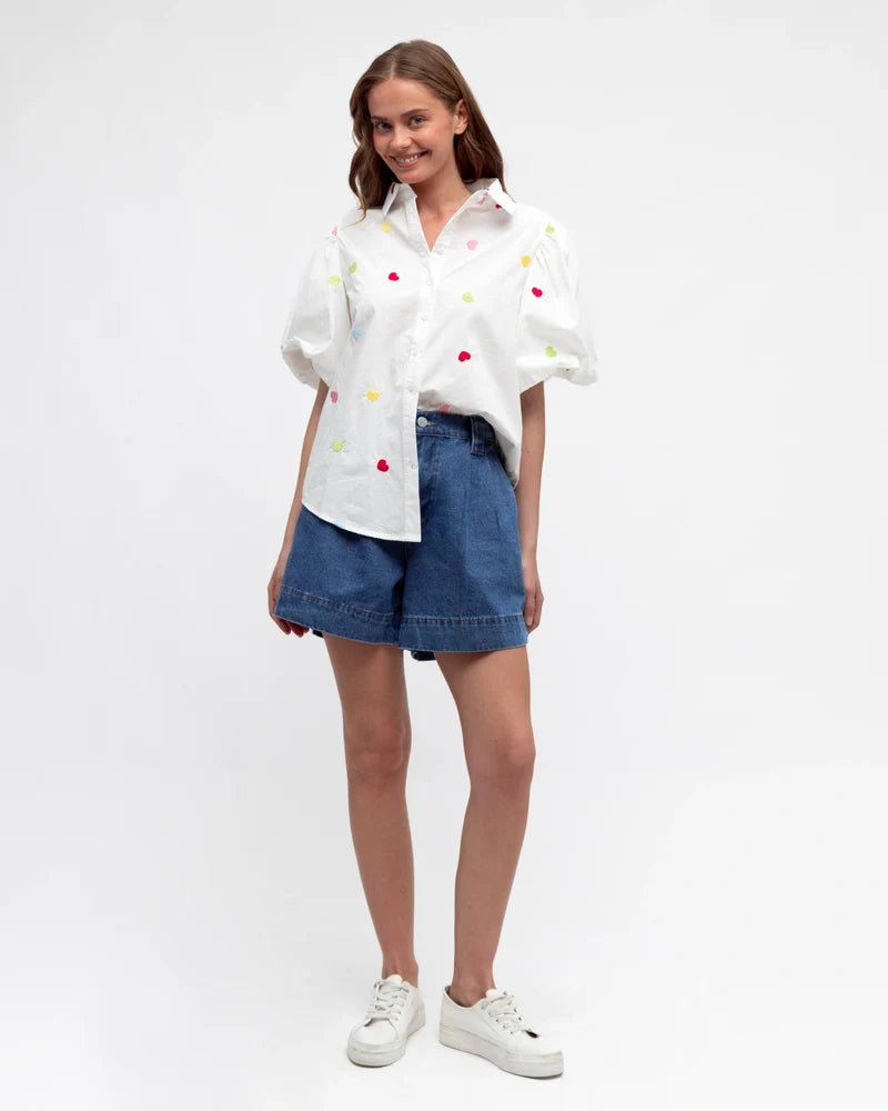 LABEL OF LOVE Embroidered Heart Top
