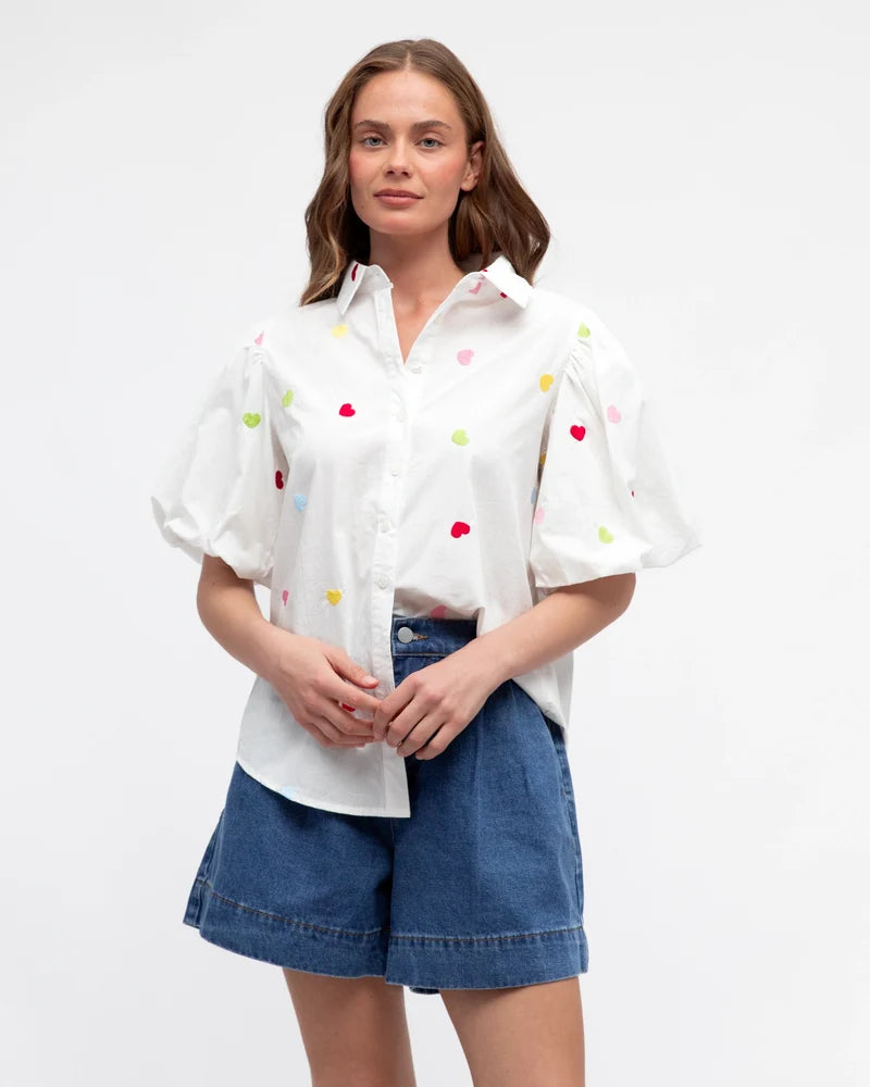 LABEL OF LOVE Embroidered Heart Top