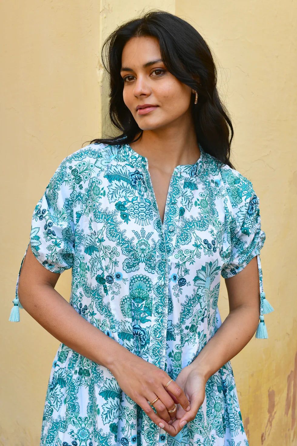 Azure and indigo Leilani Midi Dress