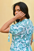 Azure and indigo Leilani Midi Dress