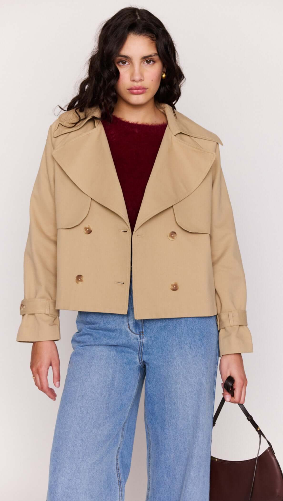 MINK PINK Aya Cropped Trench