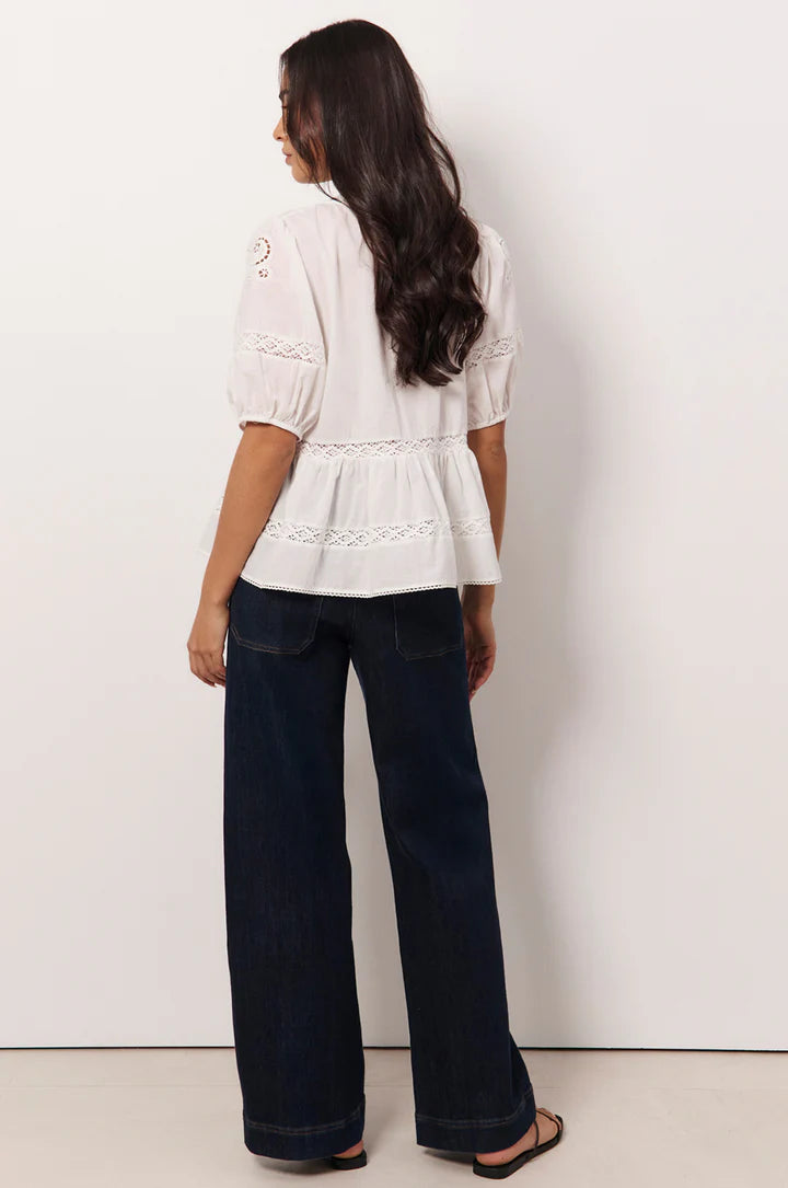 Adorne Ophelia Boho Peplum Top