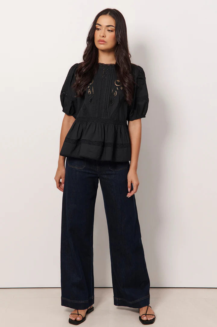 Adorne Ophelia Boho Peplum Top