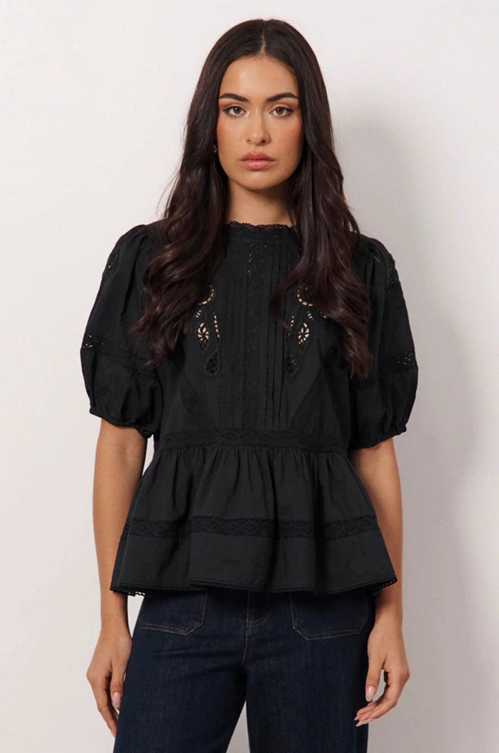 Adorne Ophelia Boho Peplum Top