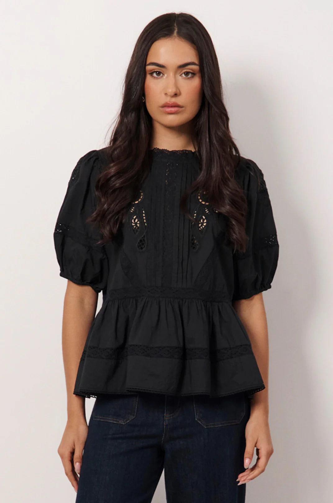 Adorne Ophelia Boho Peplum Top