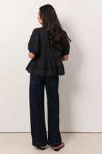 Adorne Ophelia Boho Peplum Top