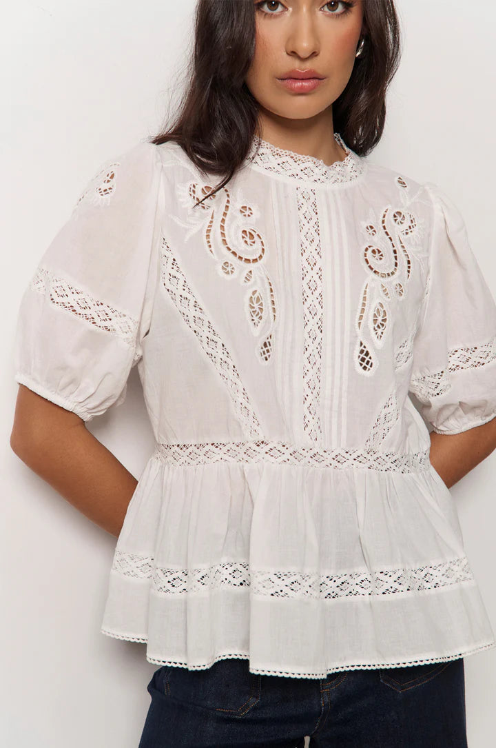 Adorne Ophelia Boho Peplum Top