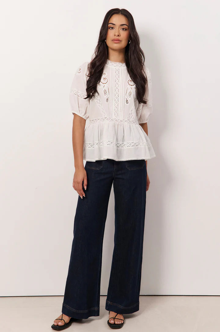 Adorne Ophelia Boho Peplum Top
