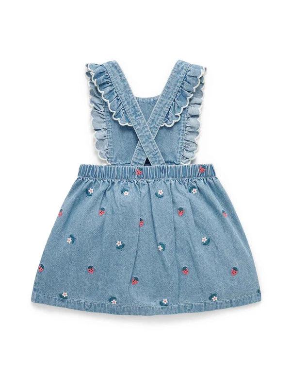 Purebaby Embroided Strawberry Pinnie