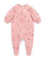 Purebaby Embroided Fleece Growsuit