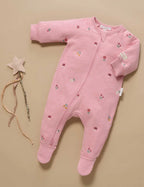 Purebaby Embroided Fleece Growsuit
