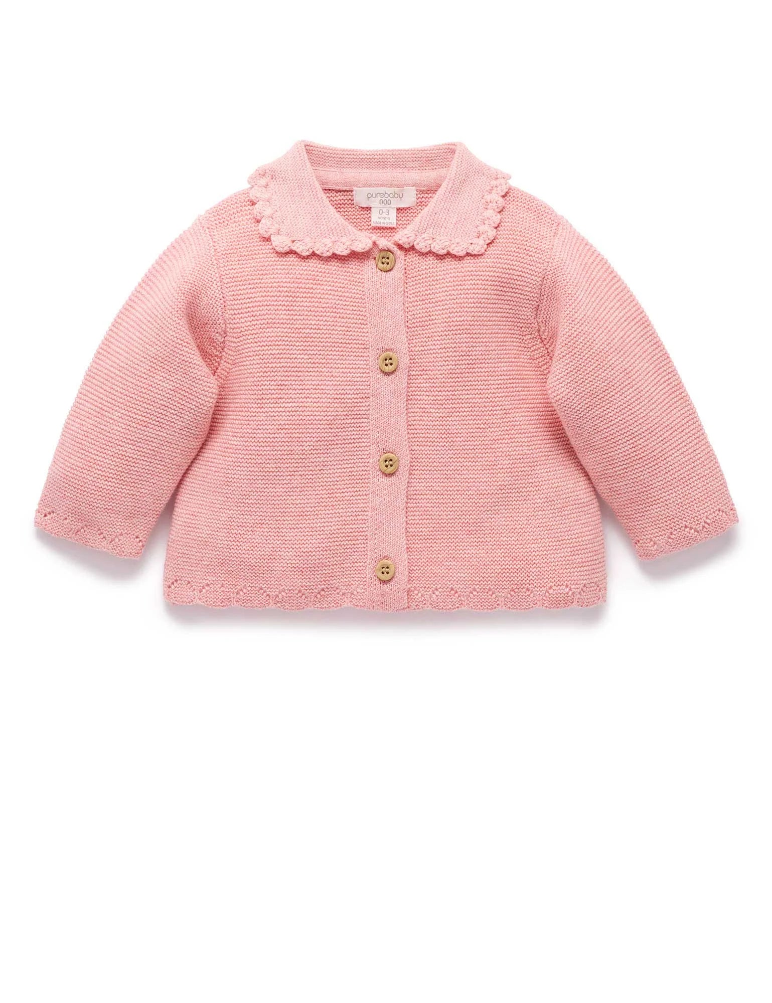Purebaby Crochet Collar Cardigan