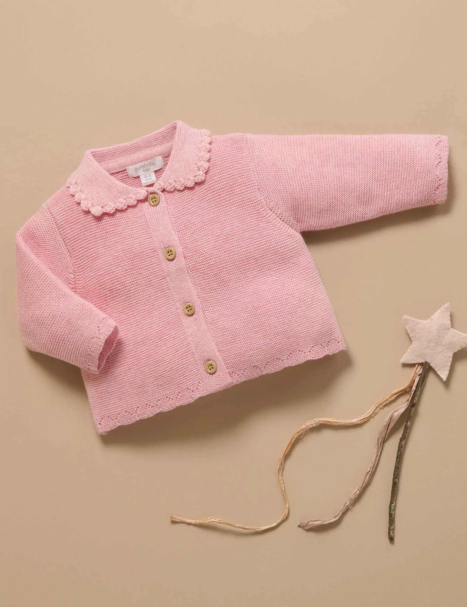 Purebaby Crochet Collar Cardigan
