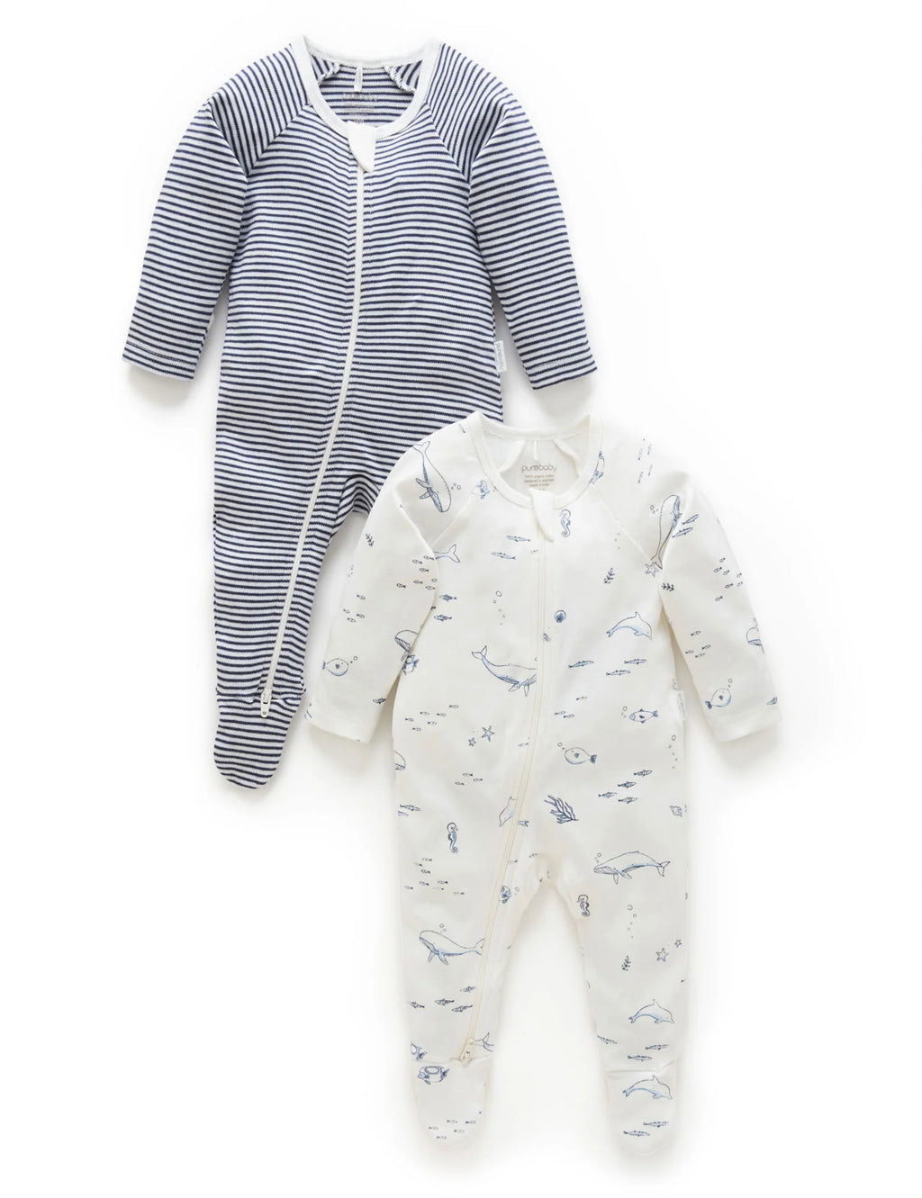 Purebaby 2 Pack Growsuit