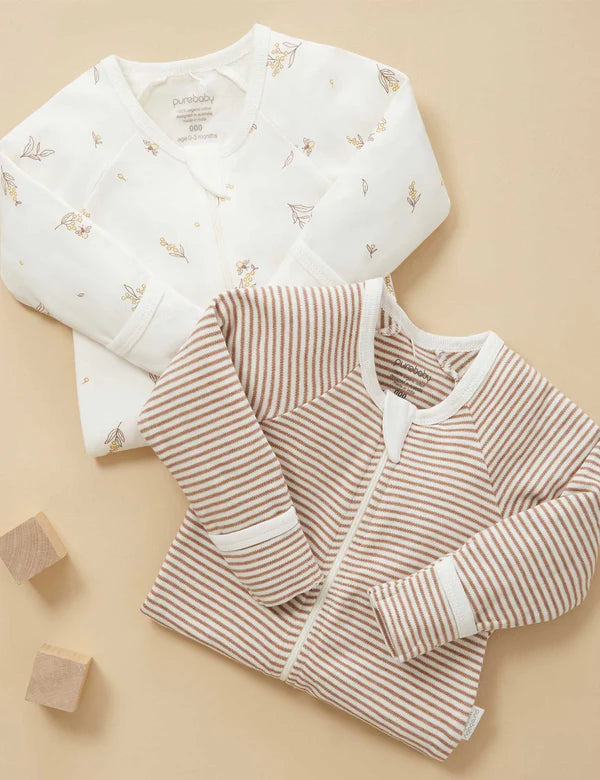 Purebaby 2 Pack Growsuit