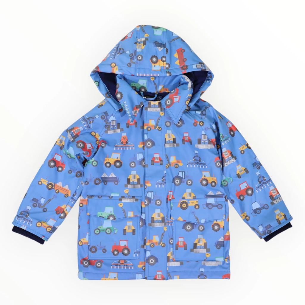 Korango Farm Machine Print Raincoat