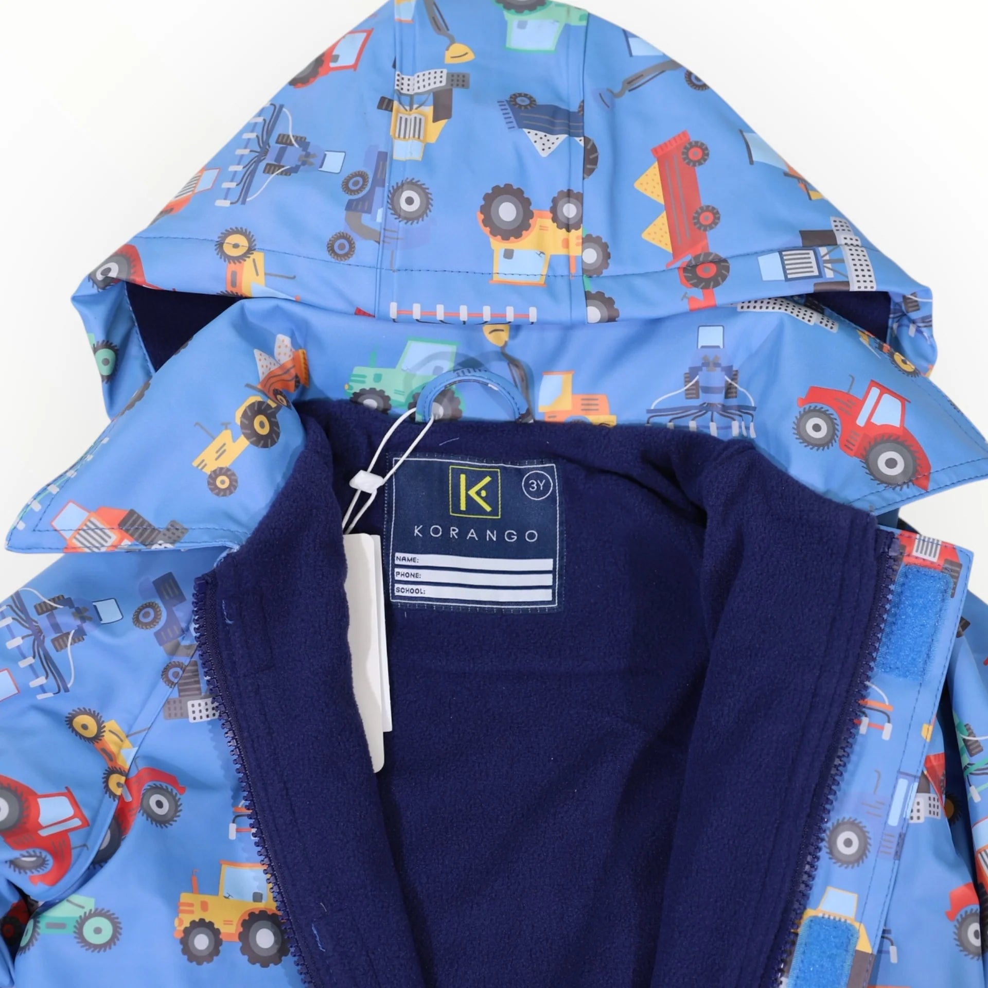 Korango Farm Machine Print Raincoat