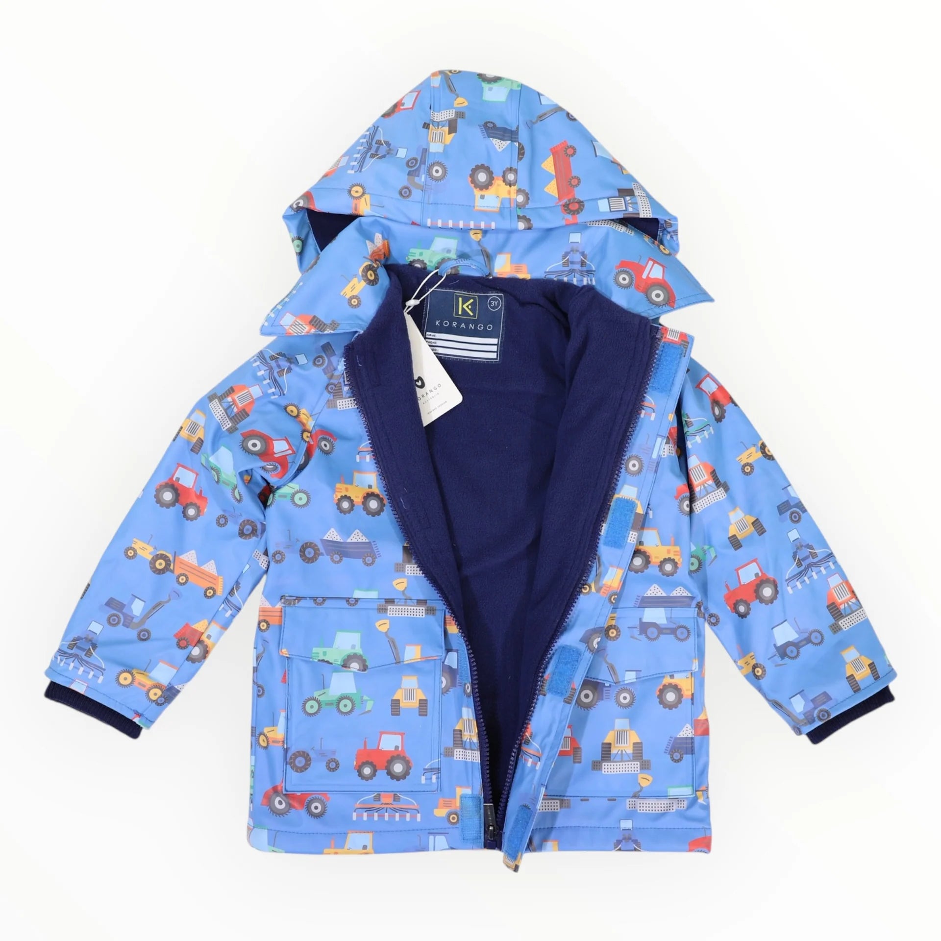 Korango Farm Machine Print Raincoat