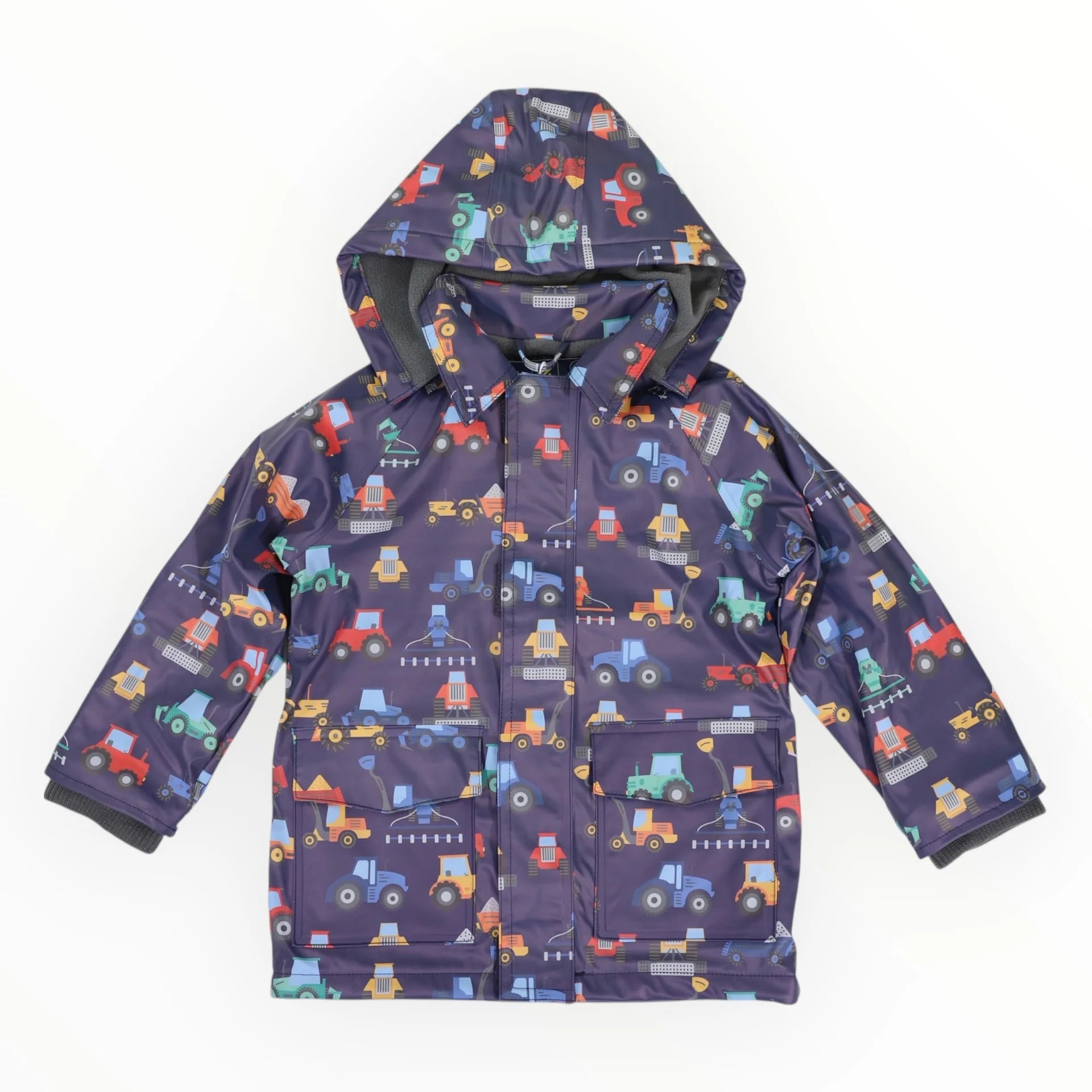 Korango Farm Machine Print Raincoat