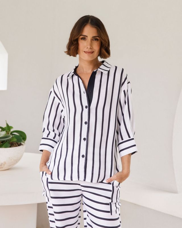 SEE SAW Linen 3/4 sleeve shirt