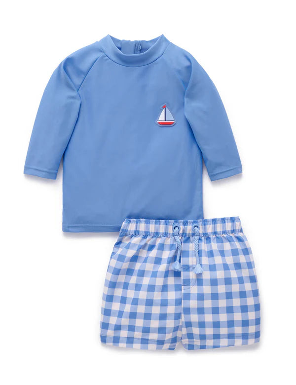 Purebaby Board Short & Rashie Set
