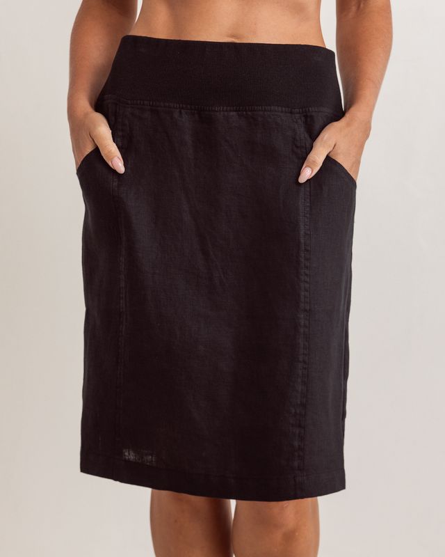 See Saw Linen Rib Waist Skirt