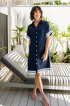 See Saw 100% Linen Collared Dress