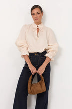 Adorne Sandra Long Sleeve Linen Top