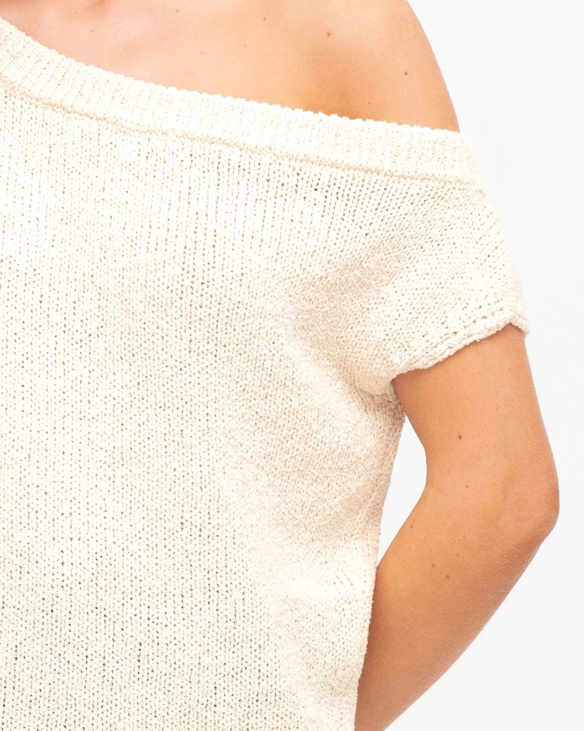 White Closet Textured One Shoulder Top