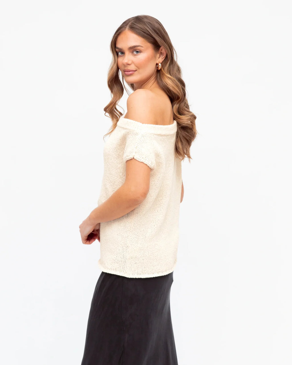 White Closet Textured One Shoulder Top